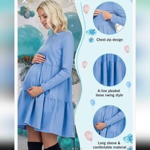 Maternity/ Nursing Chest Zip Dress NWOT small